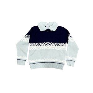 Vintage Classic Sweater Toddler 3T Blue Collared Zip Knit Preppy